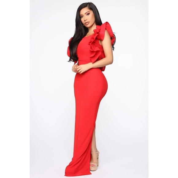 Fashion Nova Always A Good Time Ruffle Polyester Sleeveless Maxi Long Dress 1X - Picture 15 of 16